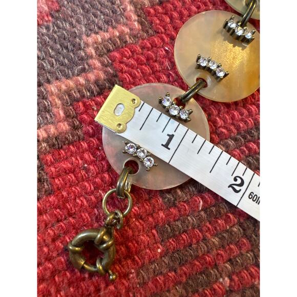 Silpada Bracelet K&r Brass Swarovski Crystal Horn Disks Retired 60s - Picture 5 of 7